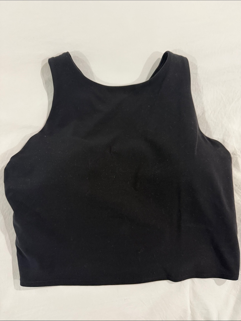 Athleta Black Cropped Tank Top with Scoop Neck